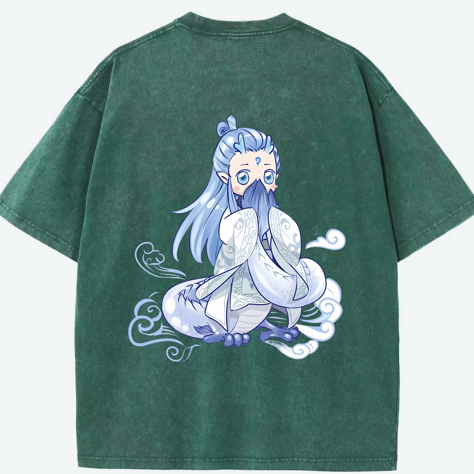 （画像用） Ne Zha 2 ナタ 魔童の大暴れ 綿100% ヴィンテージ風 半袖Tシャツ（背面プリント）
